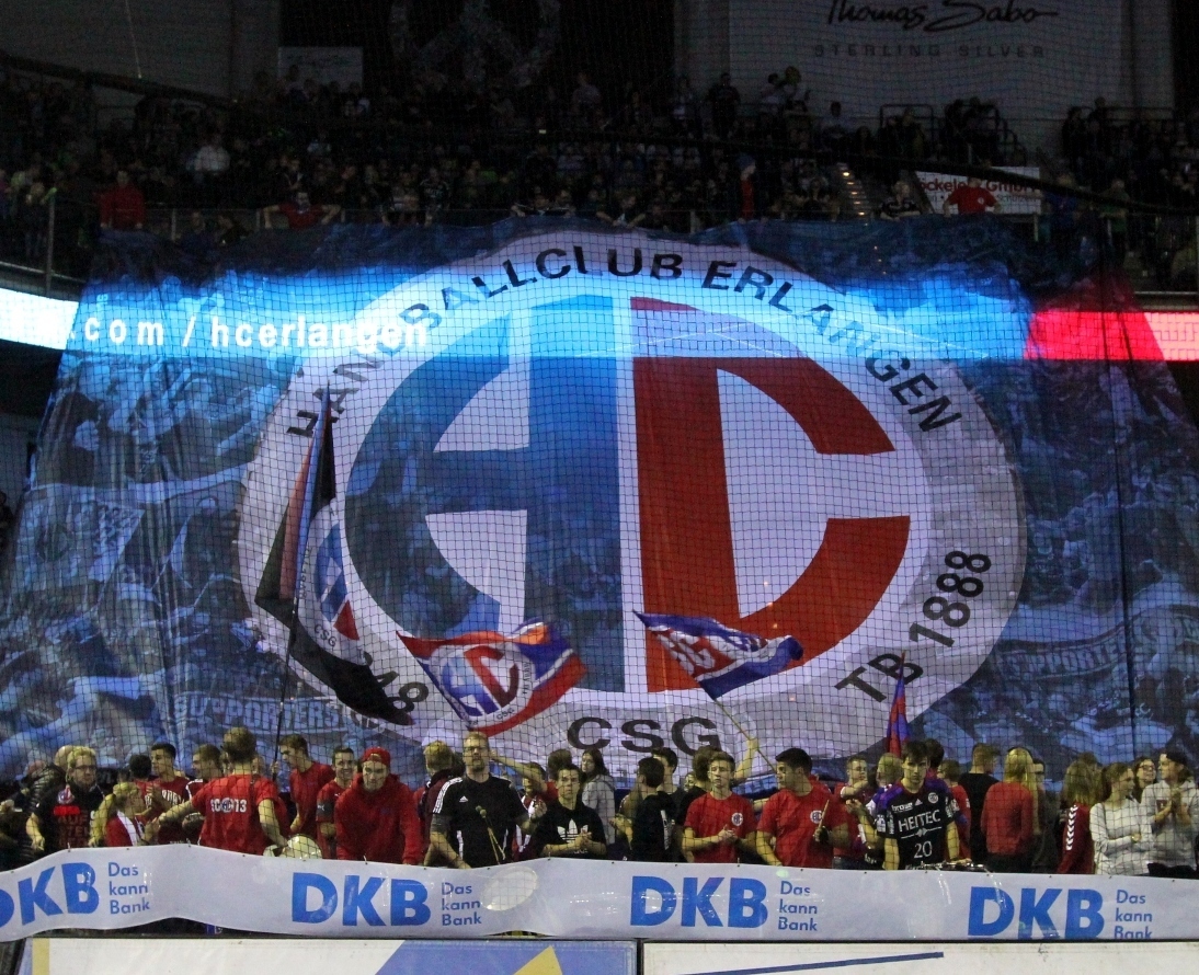 (Foto: HJKrieg, hl-studios, Erlangen): Die fränkischen Handball-Fans freuen sich auf die Füchse Berlin