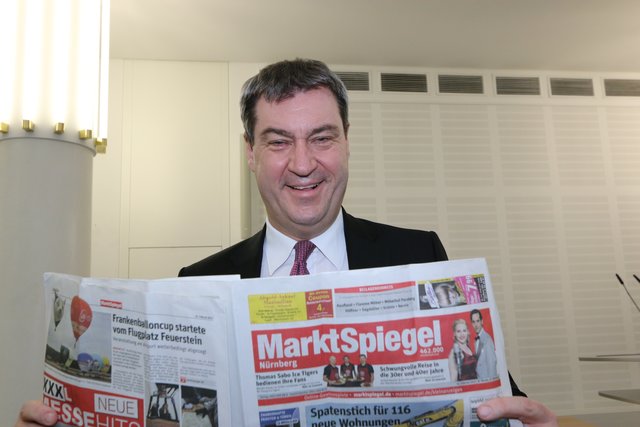 Staatsminister Dr. Markus Söder: Ich lese den MarktSpiegel, weil ich fränkische Infos aus unserer Region dadurch erhalte. Der MarktSpiegel gehört zu Nürnberg wie die Kaiserburg und der Club. | Foto: John R. Braun