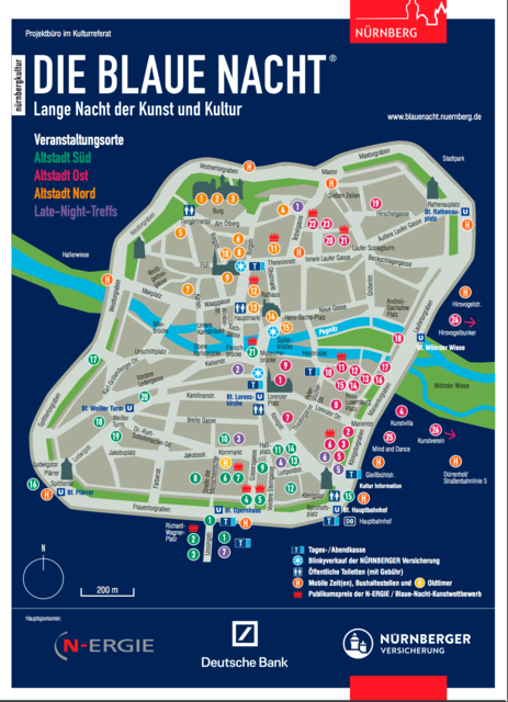 Pläne für Veranstaltungen und  Routen auf der Onlineseite der Blauen Nacht. | Foto: Stadt Nürnberg