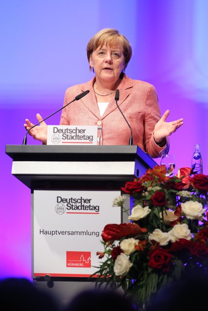 Bundeskanzlerin Angela Merkel beim Deutschen Städtetag in Nürnberg. | Foto: Klaus Schillinger