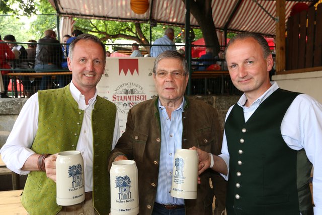 Die Brüder Norbert (l.) und Hubert Nägel (r.), Nägelhof und Schloß Atzelsberg, mit Herbert Höfl, Sport-Marketing. Foto: John R. Braun