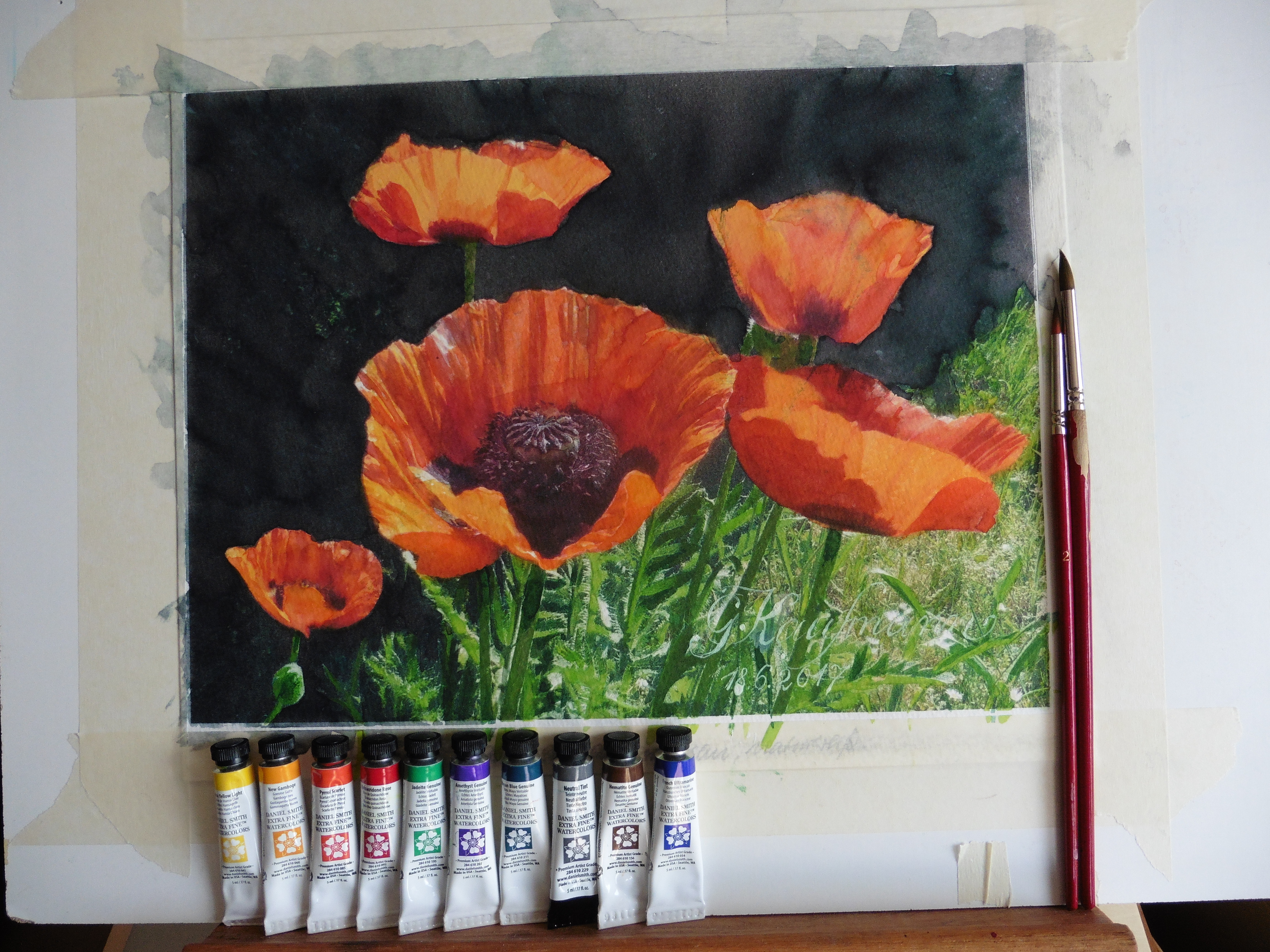Das Original Aquarell auf 300 gqm Aquarellkarton, rau, 30x40 cm,