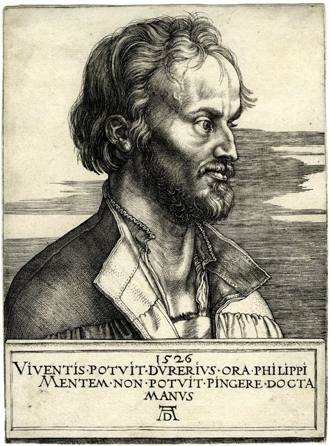 Albrecht Dürer: Bildnis des Philipp Melanchthon, 1526. Kupferstich. | Foto: Kunstsammlungen der Stadt Nürnberg, Inv.-Nr. Gr.A. 12883 (Sammlung Diehl)