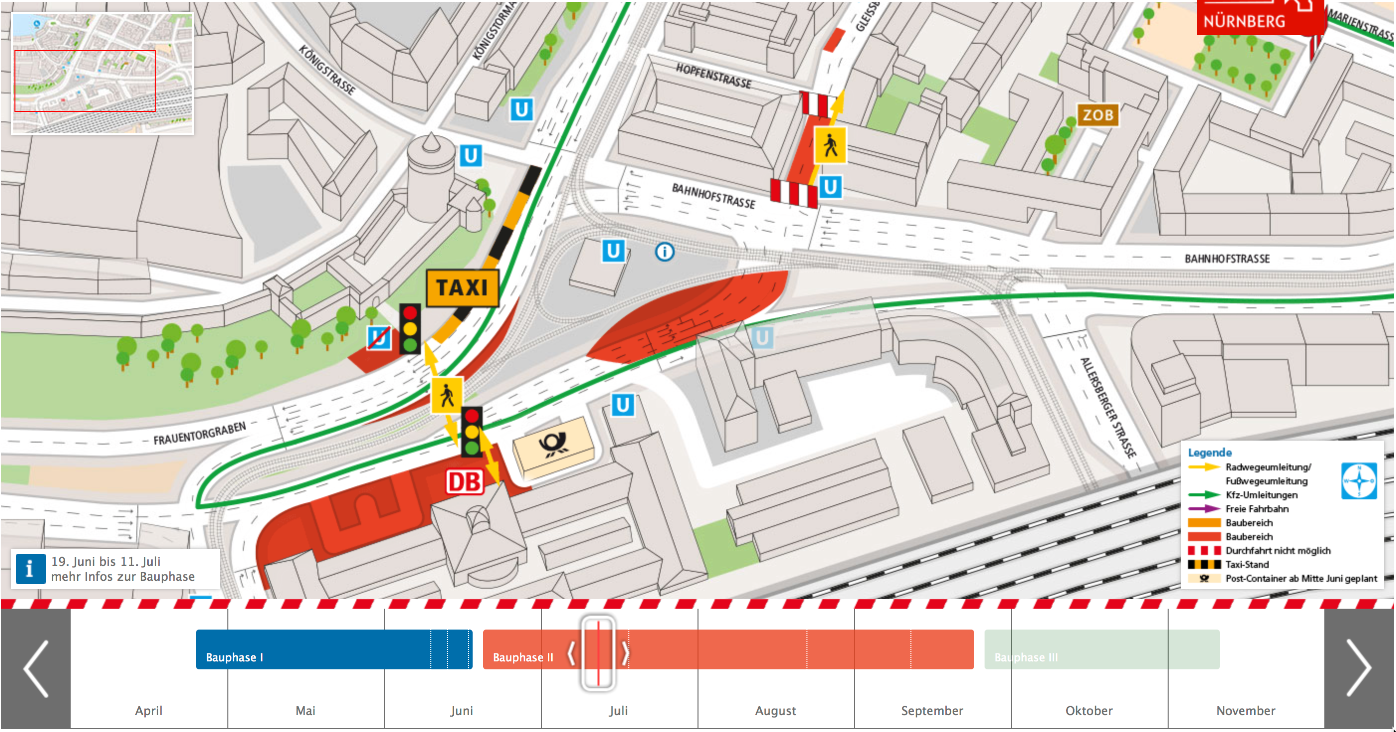 Informationen zum zweiten Bauabschnitt hat die Stadt Nürnberg in einer interaktiven Karte dargestellt.