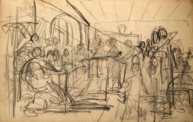 Konrad Weigand: Zeichnung aus Skizzenbuch, vor 1897. | Foto: Museen der Stadt Nürnberg, Kunstsammlungen