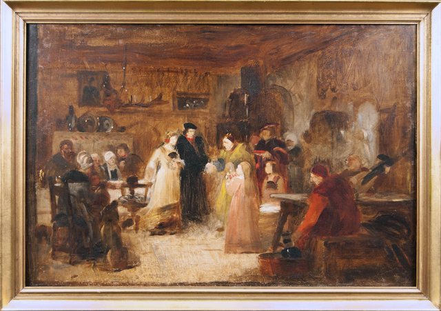 Konrad Weigand: Entwurfskizze für das Ölgemälde Luthers Hochzeitsfeier, vor 1897. Privatbesitz Krista Strahl. | Foto: Museen der Stadt Nürnberg, Kunstsammlungen