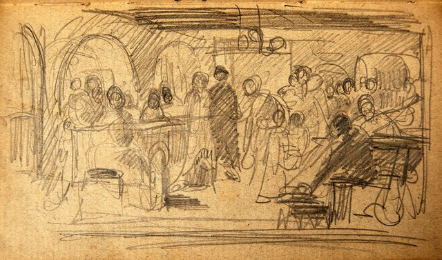 Konrad Weigand: Zeichnung aus Skizzenbuch, 1889. | Foto: Museen der Stadt Nürnberg, Kunstsammlungen