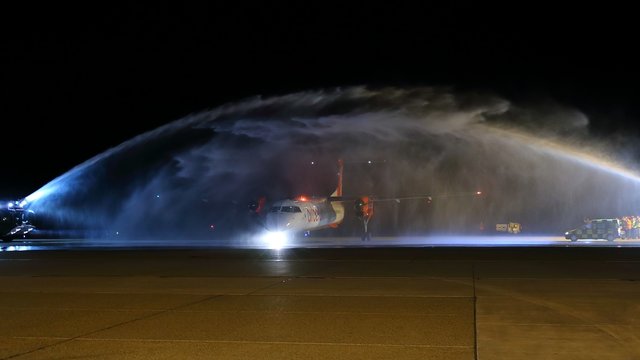 Feierliches  Ritual: Nürnberg verabschiedet die airberlin. | Foto: Airport Nürnberg