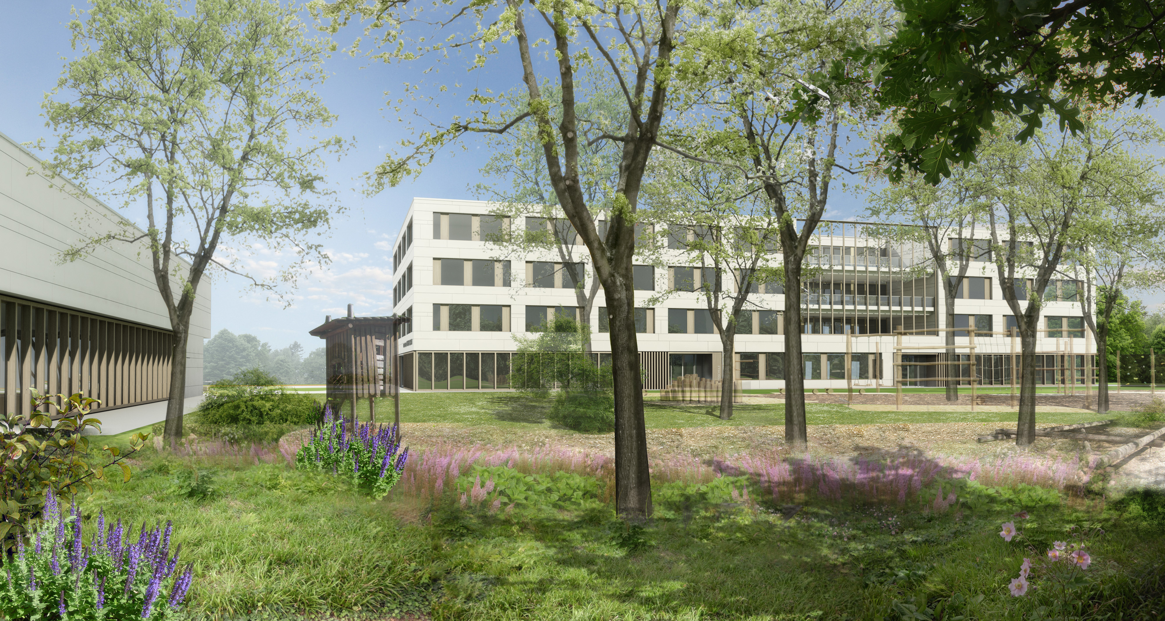 Neubau der Grundschule mit Hort und Sporthalle.