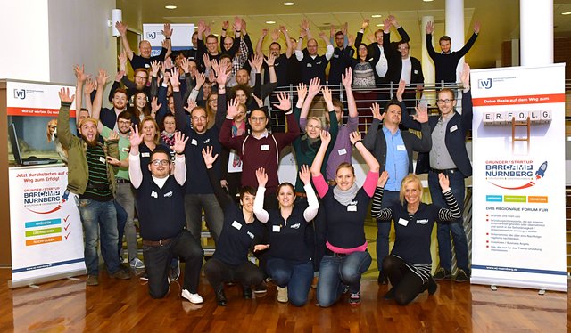 Gute Laune beim 1. Gründer- & Startup-Barcamp der Wirtschaftsjunioren in der IHK Akademie Mittelfranken. | Foto: Heidrun Hönninger