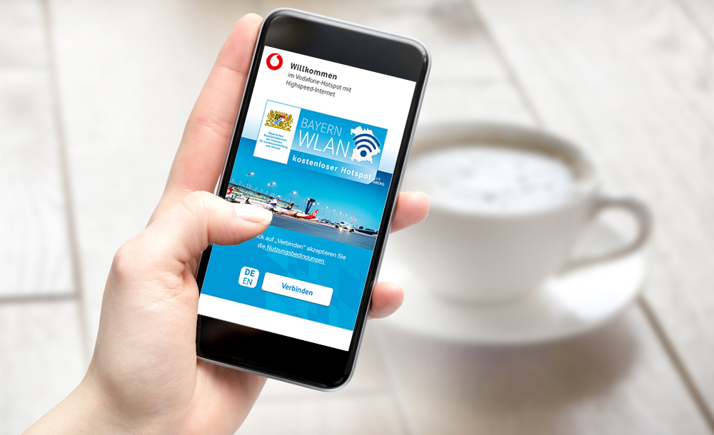 In allen Terminalbereichen des Airport Nürnberg steht den Gästen ein kostenfreier und drahtloser Internet-Zugang per WLAN Verfügung.