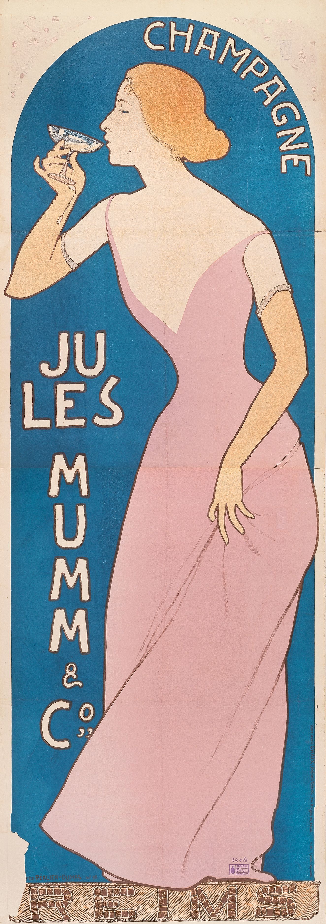 Plakat „Jules Mumm“ von Maurice Réalier-Dumas, 1895
Germanisches Nationalmuseum, Dauerleihgabe des GfK Verein und der Nürnberger Akademie für Absatzwirtschaft.
