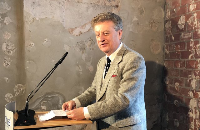 Generaldirektor des Deutschen Museums Prof. Dr. Wolfgang M. Heckl bei der Grundsteinlegung. | Foto: tom