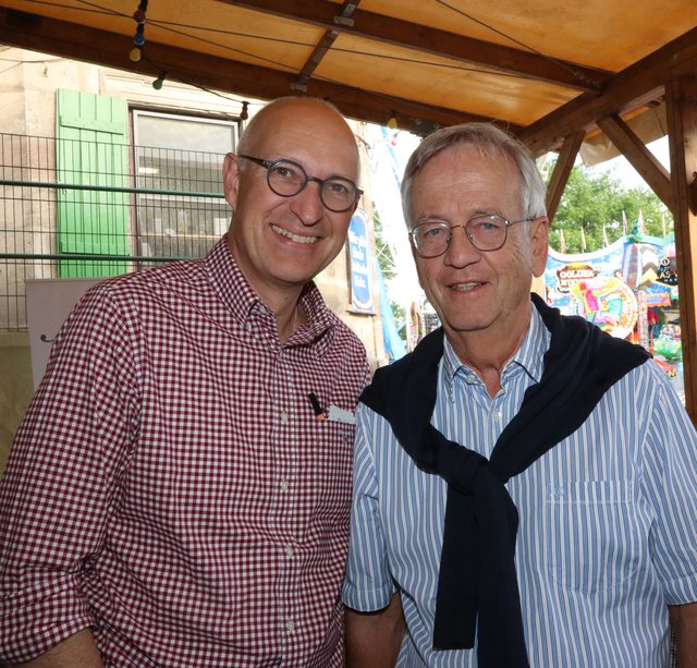 Erlangens Berg-Referent Konrad Beugel (l.) mit Ex-Siemens-Chef Heinrich von Pierer. | Foto: © John R. Braun