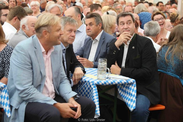 Erster öffentlicher Festzeltauftritt von Ministerpräsident Dr. Markus Söder in Nürnberg. | Foto: Udo Dreier