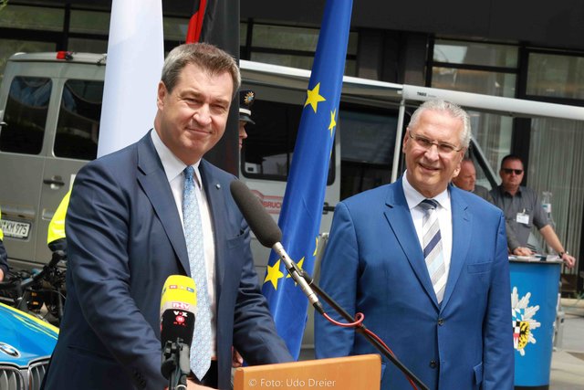 Bayerns Ministerpräsident Markus Söder und Bayerns Innenminister Joachim Herrmann. | Foto: Udo Dreier