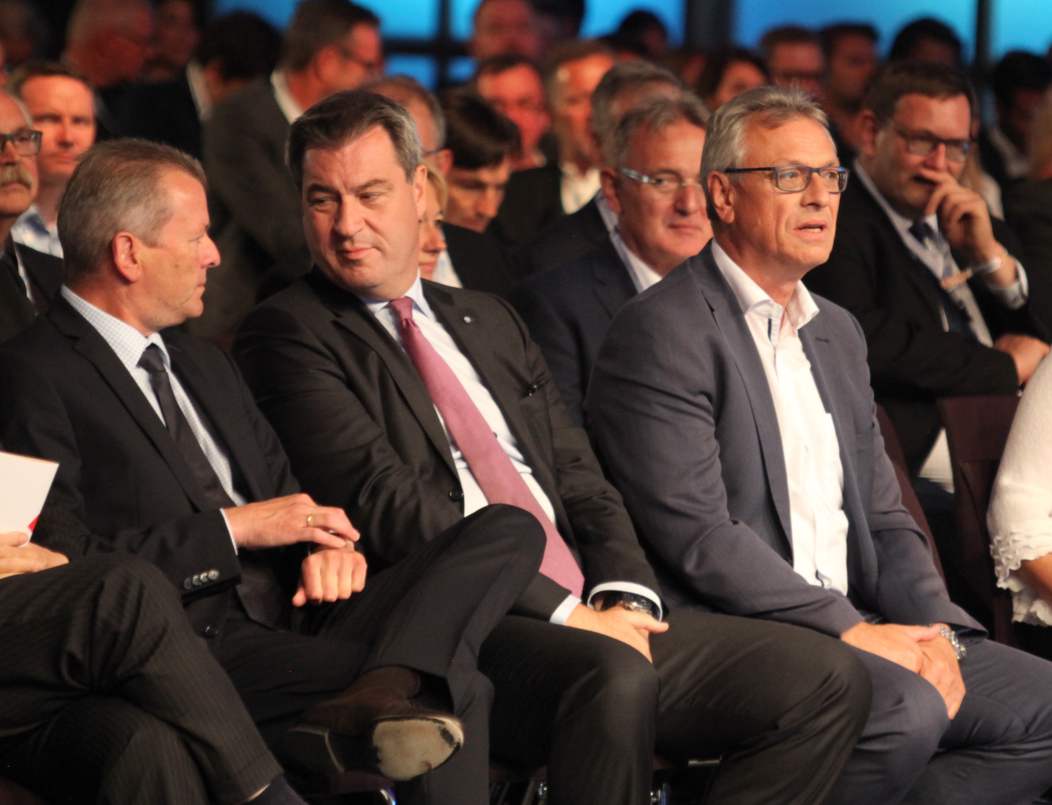 Eröffneten die Lokalrundfunktage in Nürnberg (v.l.): OB Dr. Ulrich Maly, Ministerpräsident Dr. Markus Söder und Siegfried Schneider, Präsident der Bayerischen Landeszentrale für neue Medien BLM.