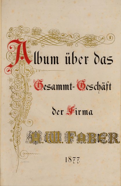 Das „Prokura-Album für Wilhelm Freiherr von Faber“ aus dem Jahre 1877 steht für den, seit der Gründung des Unternehmens bestehenden und praktizierten Ethos der Fürsorge und Verantwortlichkeit gegenüber den Mitarbeitern. | Foto: Faber-Castell AG