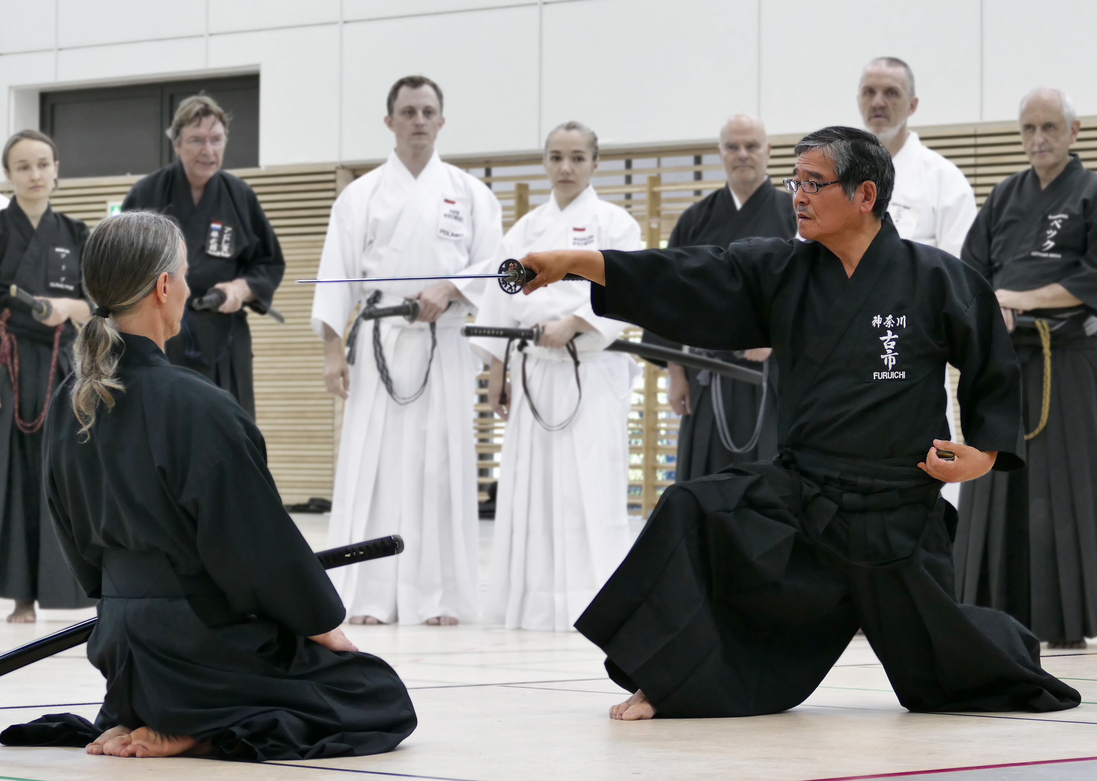 Iaido Sommerlehrgang 2018 - Furuichi Sensei (re) aus Japan leitete vier Tage lang das Training.