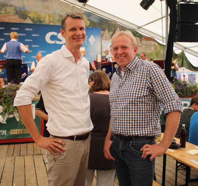 Schwabachs Oberbürgermeister Matthias Thürauf (l.) im Gespräch mit Volker Bauer. | Foto: © Victor Schlampp