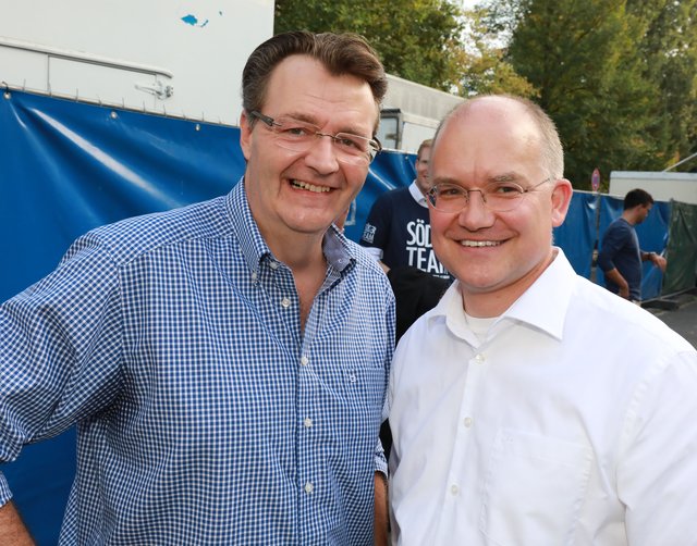 Die Nürnberger Bundestagsabgeordneten Michael Frieser (li.) und Sebastian Brehm. | Foto: © bayernpess/Udo Dreier