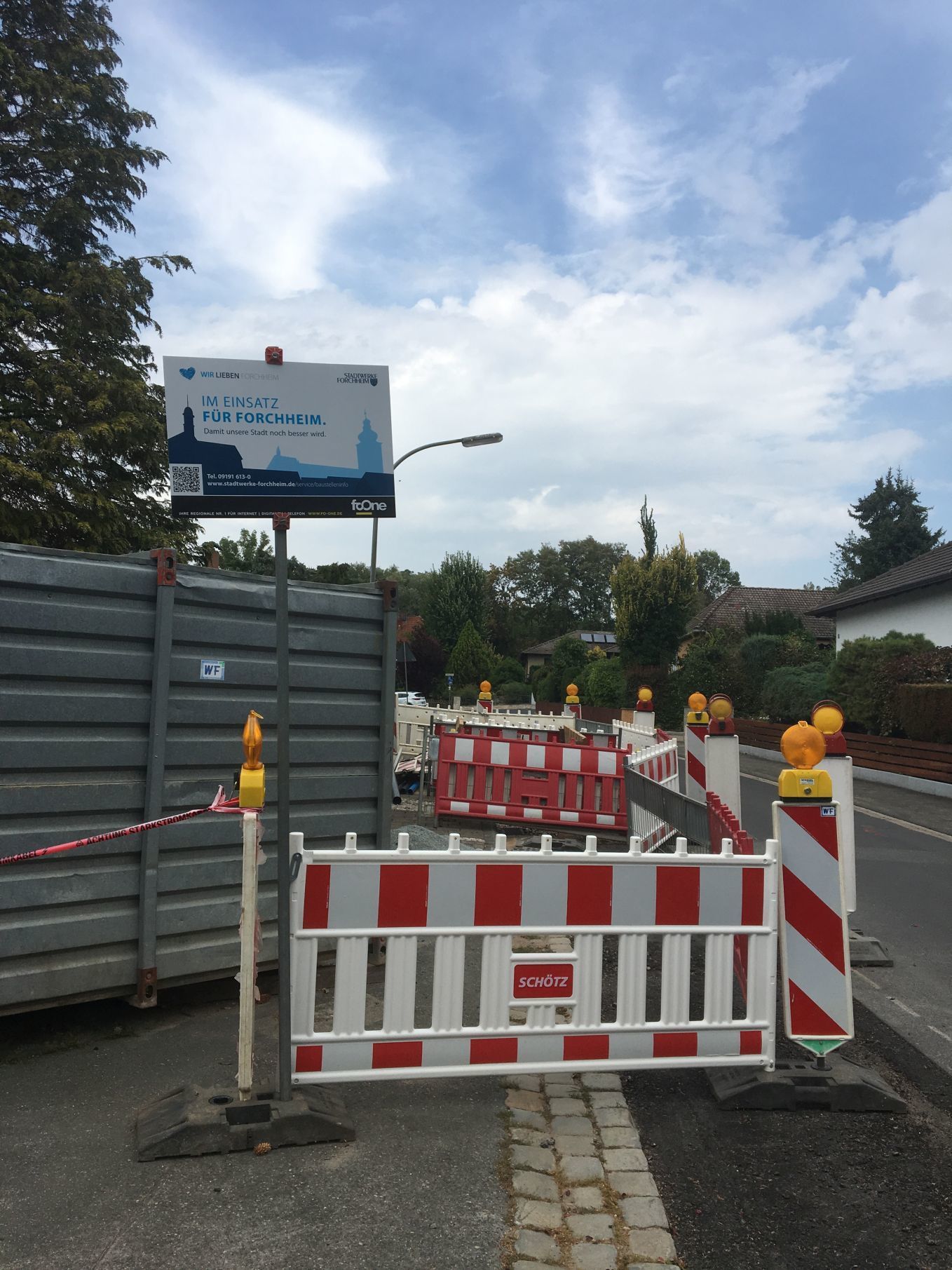 Bild 2: Absperrung des Bauabschnitts