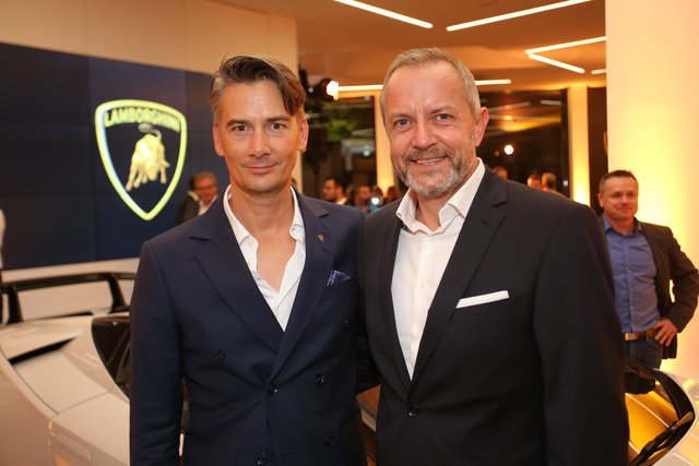 Die Gastgeber: Lamborghini Sales Manager Peter Joachim (li.) und Markus Kugler (Geschäftsführer Feser-Graf Gruppe). | Foto: J. Friedrich