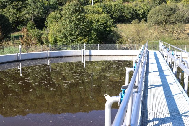 Becken der neuen Kläranlage in Heiligenstadt. | Foto: Nicole Fuchsbauer