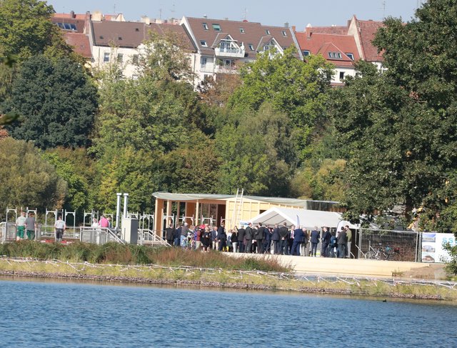 Richtfest für den Neubau der Energie- und Umweltstation auf dem Wöhrder See. | Foto: Udo Dreier