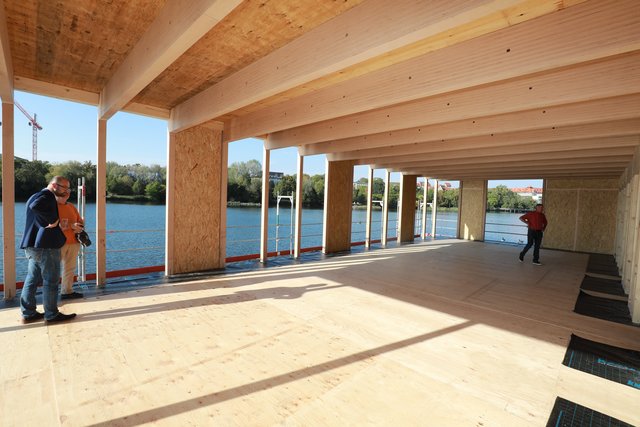 Richtfest für den Neubau der Energie- und Umweltstation auf dem Wöhrder See. | Foto: Udo Dreier