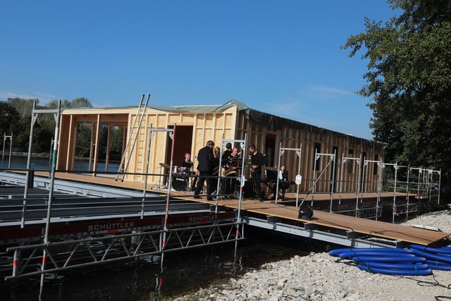Richtfest für den Neubau der Energie- und Umweltstation auf dem Wöhrder See. | Foto: Udo Dreier