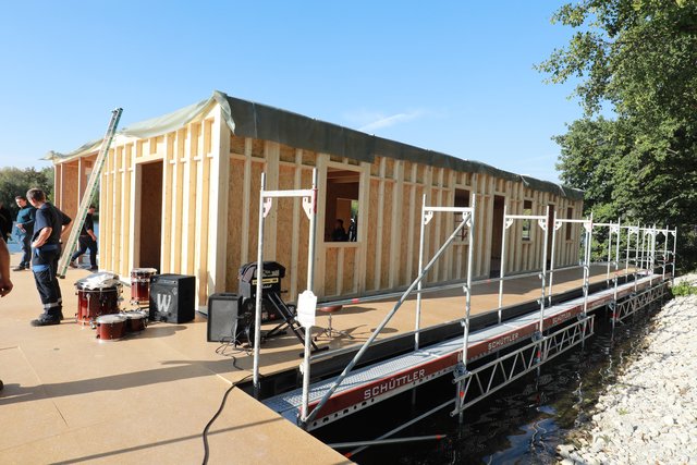 Richtfest für den Neubau der Energie- und Umweltstation auf dem Wöhrder See. | Foto: Udo Dreier