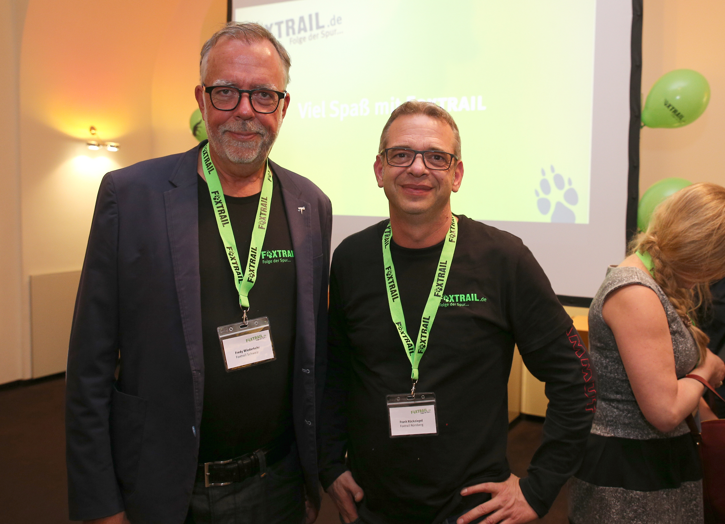 Der Foxtrail-Erfinder Fredy Wiederkehr (l.) mit Frank Rückziegel, Geschäftsführer Foxtrail Nürnberg.
