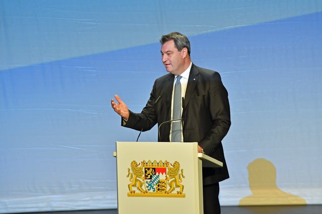 Ministerpräsident Dr. Markus Söder bei seiner Ansprache. | Foto: © Bildarchiv Bayerischer Landtag/Rolf Poss
