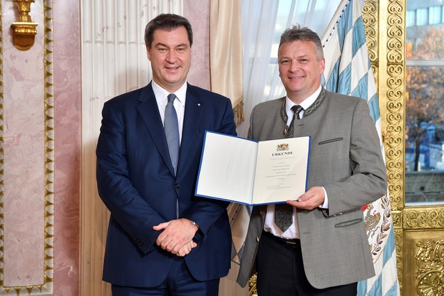 Ministerpräsident Dr. Markus Söder, MdL, und Roland Weigert, MdL, Staatssekretär im Bayerischen Staatsministerium für Wirtschaft, Landesentwicklung und Energie. | Foto: Joerg Koch/ Bayerische Staatskanzlei
