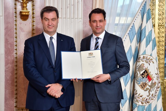 Ministerpräsident Dr. Markus Söder, MdL, und Georg Eisenreich, MdL, Staatsminister der Justiz. | Foto: Joerg Koch/ Bayerische Staatskanzlei