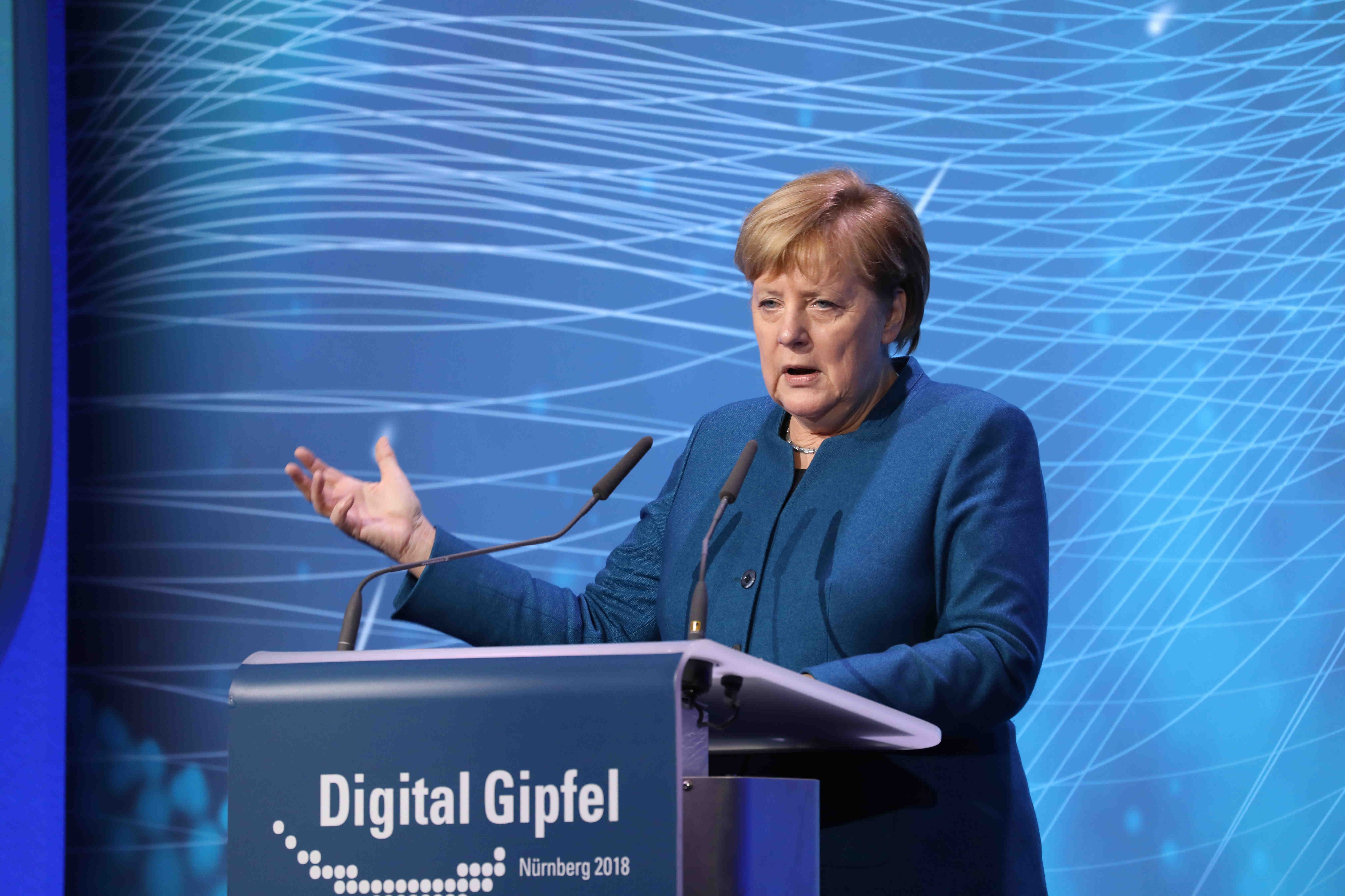 Bundeskanzlerin Angela Merkel beim Digitalgipfel in Nürnberg.
