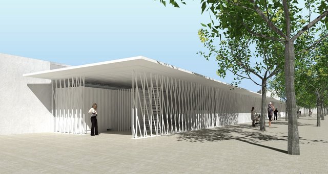 Animation des Fahrradparkhauses am Nelson-Mandela-Platz, SRAP Architekten, Nürnberg.