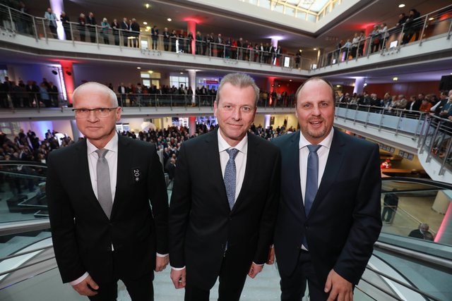 Neujahrsempfang der Stadt Nürnberg mit Oberbürgermeister Dr. Ulrich Maly (Mitte) sowie den Bürgermeistern Klemens Gsell (l.) und Christian Vogel. | Foto: Udo Dreier