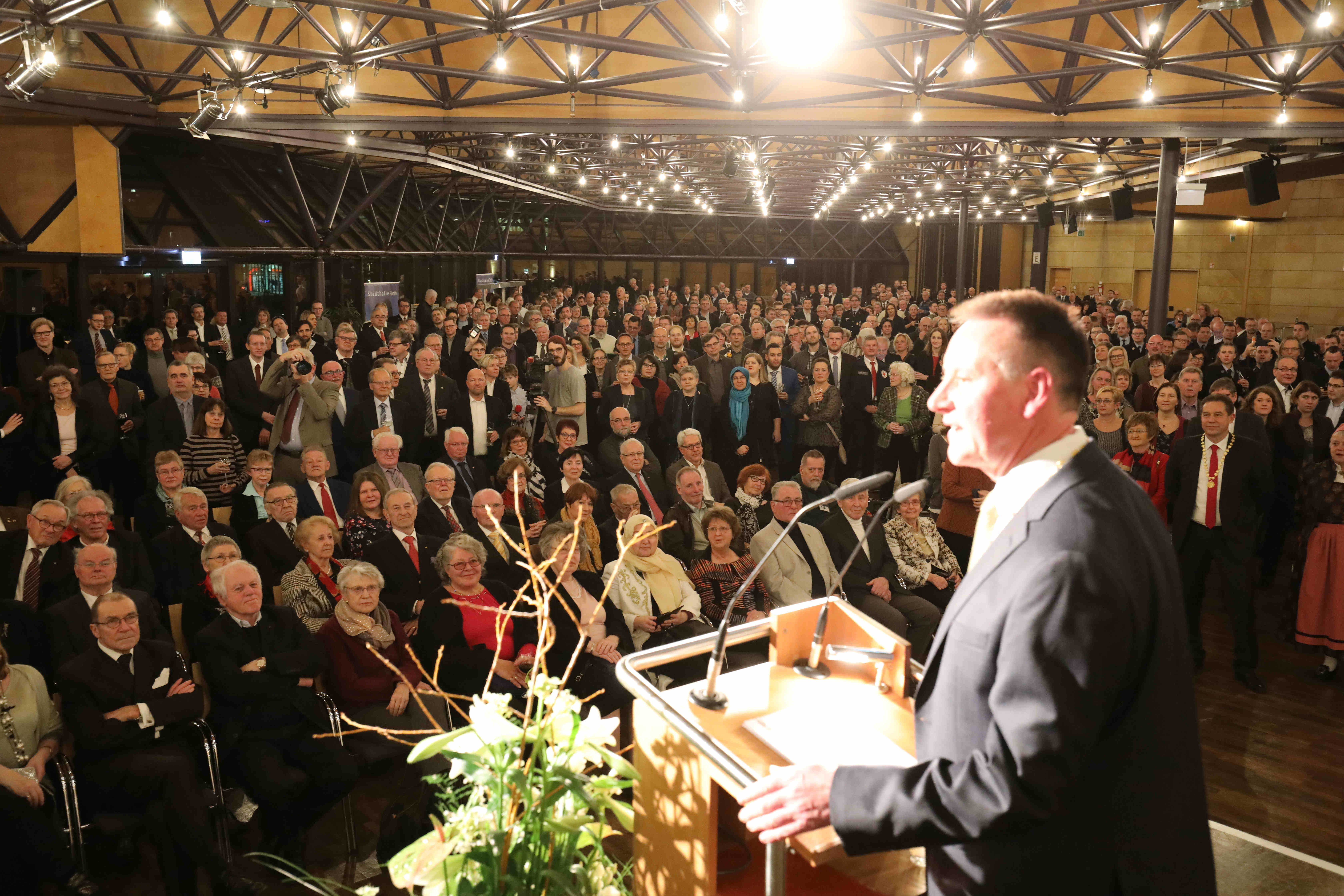 Oberbürgermeister Thomas Jung konnte in seiner Rede auf viele positive Entwicklungen hinweisen.