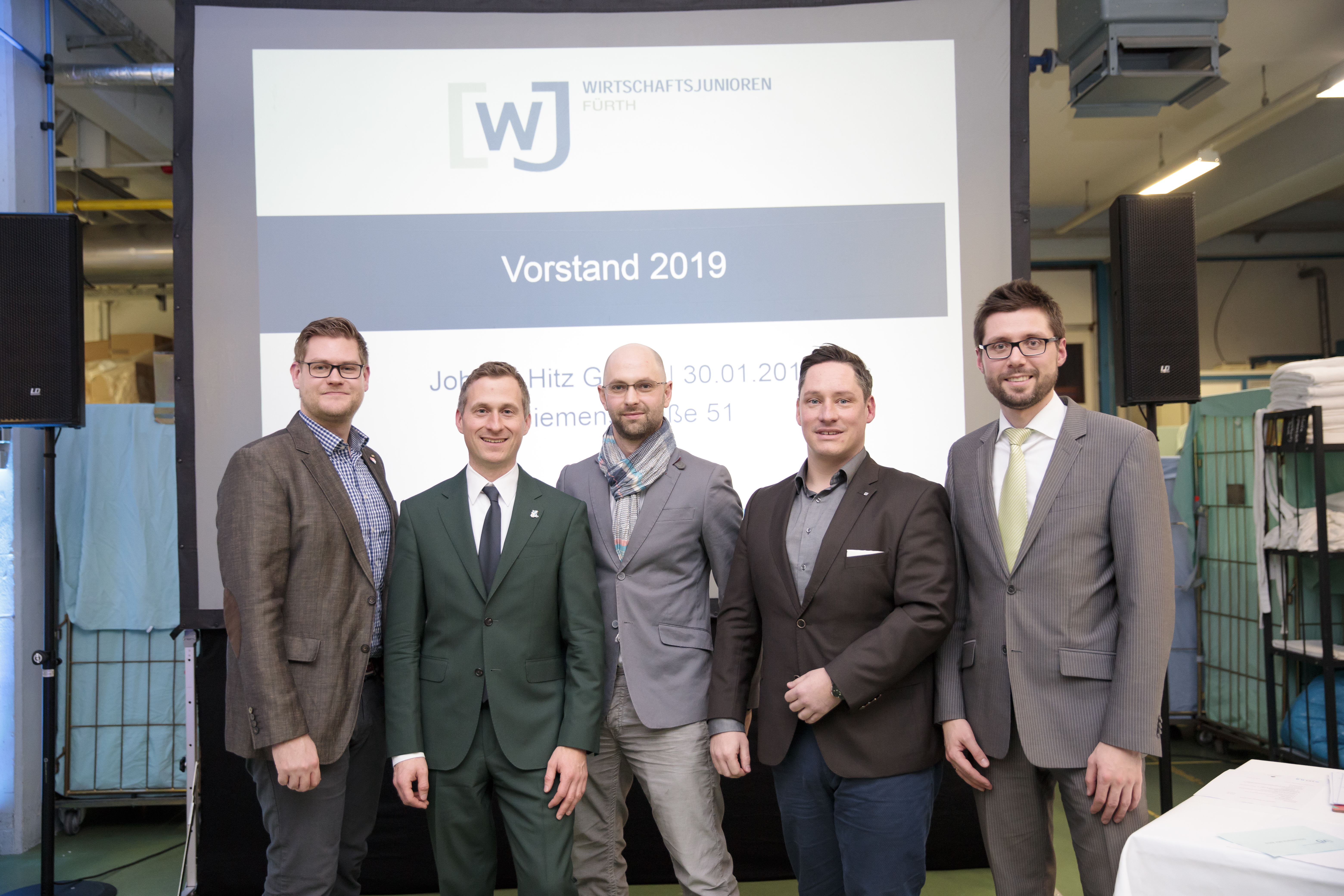 Der frisch gewählte Vorstand der Wirtschaftsjunioren Fürth (v.l.n.r.): Tobias Wittmann, Christof Dohnke, Sven Groh, Andreas Zacherl und Alexander Reinfelder.