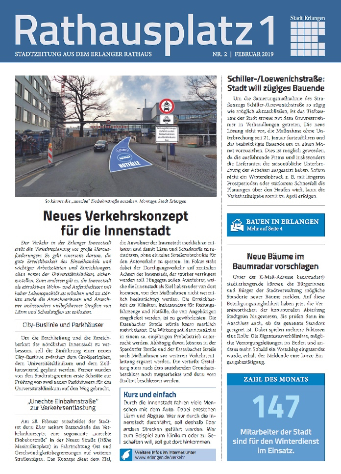 Die Publikation „Rathausplatz 1“ stößt auf heftige Kritik bei der CSU-Fraktion im Erlanger Stadtparlament.
Quelle: www.erlangen.de