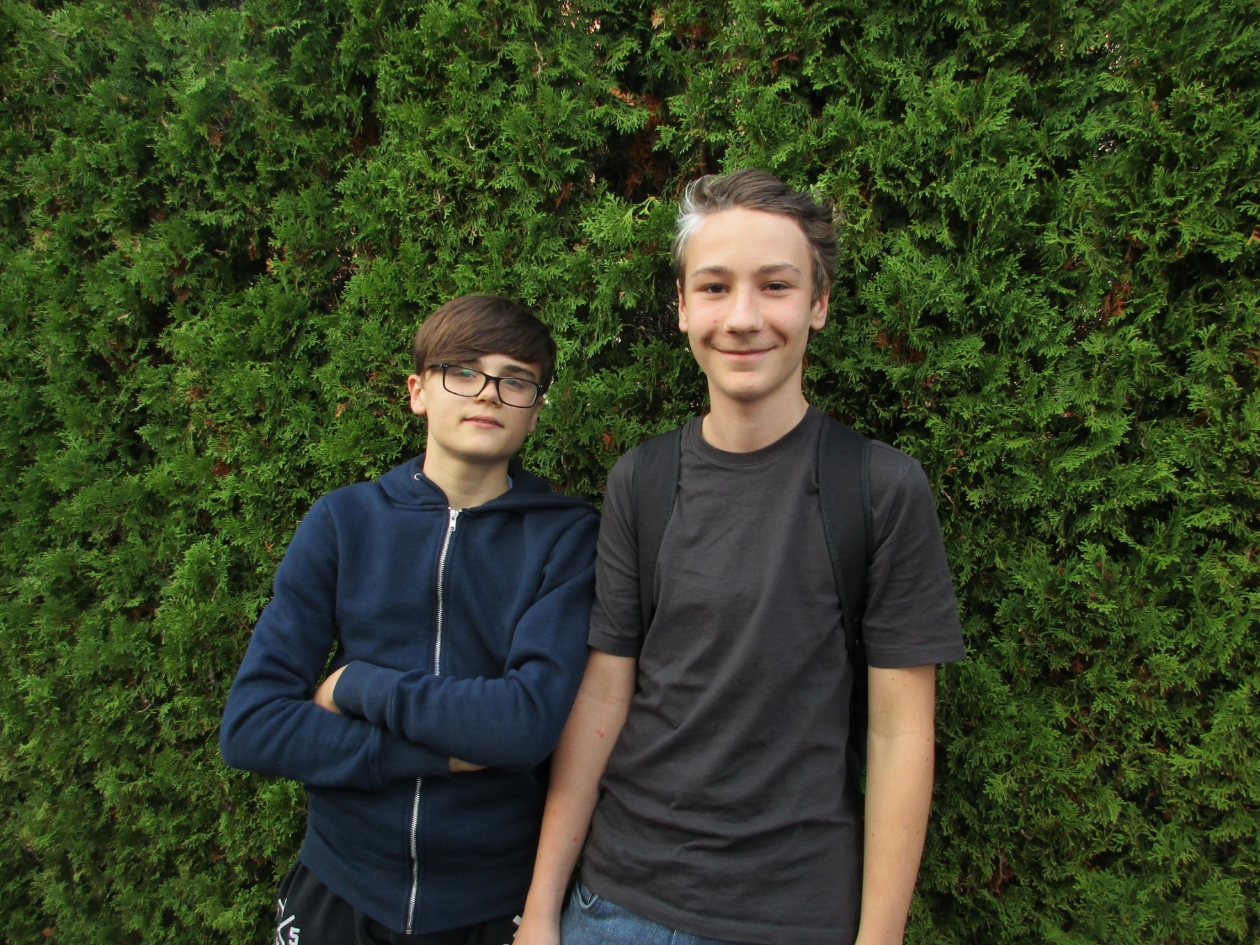Lebendiger Schüleraustausch: Giavonni Barré aus Frankreich und Patrick Drexler aus Forchheim (v.l.).