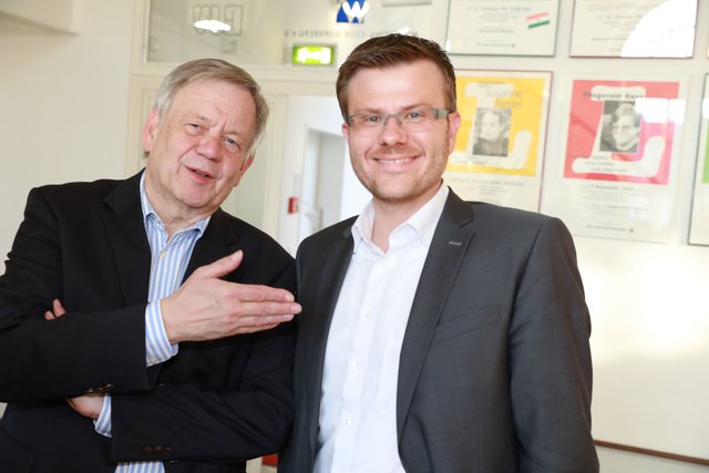 CSU-MdL Karl Freller mit Nürnbergs CSU-Stadtratsfraktionschef Marcus König. | Foto: Udo Dreier