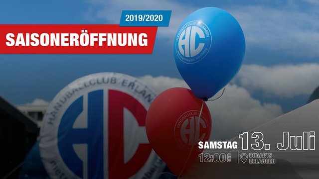 (Grafik:HC Erlangen): HCE-Mannschaftsvorstellung und Saisoneröffnung am 13. Juli in Erlangen
