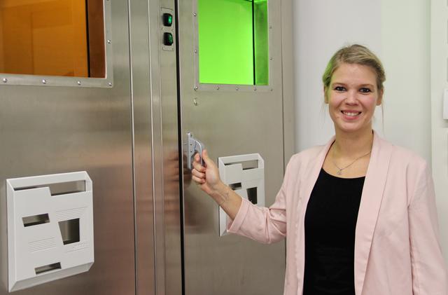 Laborleiterin Jenifer Trapp machte sich schon mal ein Bild von ihrem neuen Arbeitsplatz. | Foto: tom