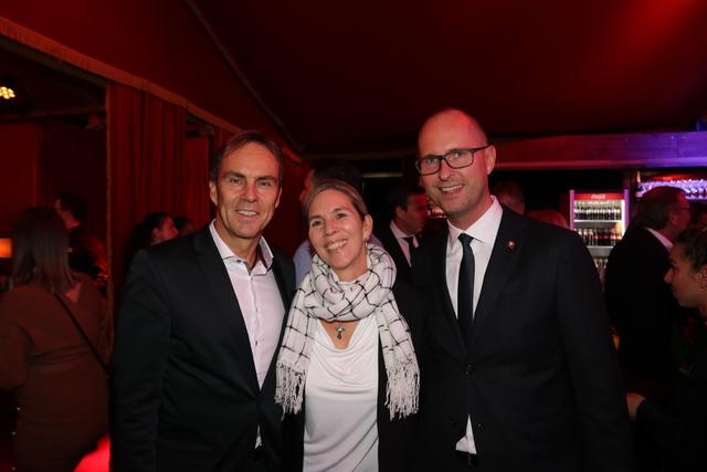 Funkhaus-Geschäftsführer Alexander Koller (li.) mit Ehefrau Katrin und PALAZZO-Macher Matthias Adolph. | Foto: John R. Braun