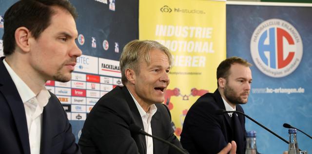 (Jocki_Foto,Erlangen) HC Erlangen - René Selke, Dr. Carsten Bissel und Kevin Schmidt: Haaß ist die Ideallösung für den Cheftrainerposten