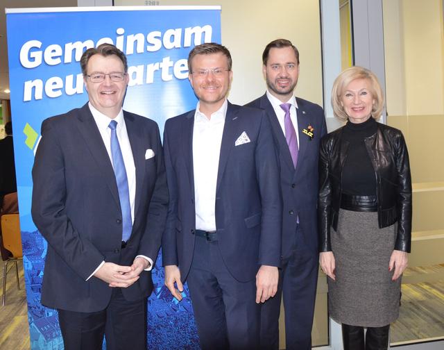 Neujahrsempfang der CSU Nürnberg-West mit Michael Frieser, Vorsitzender des CSU- Bezirksverbandes Nürnberg - Fürth - Schwabach, CSU OB-Kandidat Marcus König, MdL Jochen Kohler und Nürnbergs Kulturreferentin Prof. Dr. Julia Lehner (v.l.).  | Foto: CSU Kreisverband Nürnberg-West