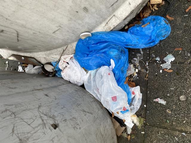 Müll an den Glascontainern.  | Foto: Nicole Fuchsbauer